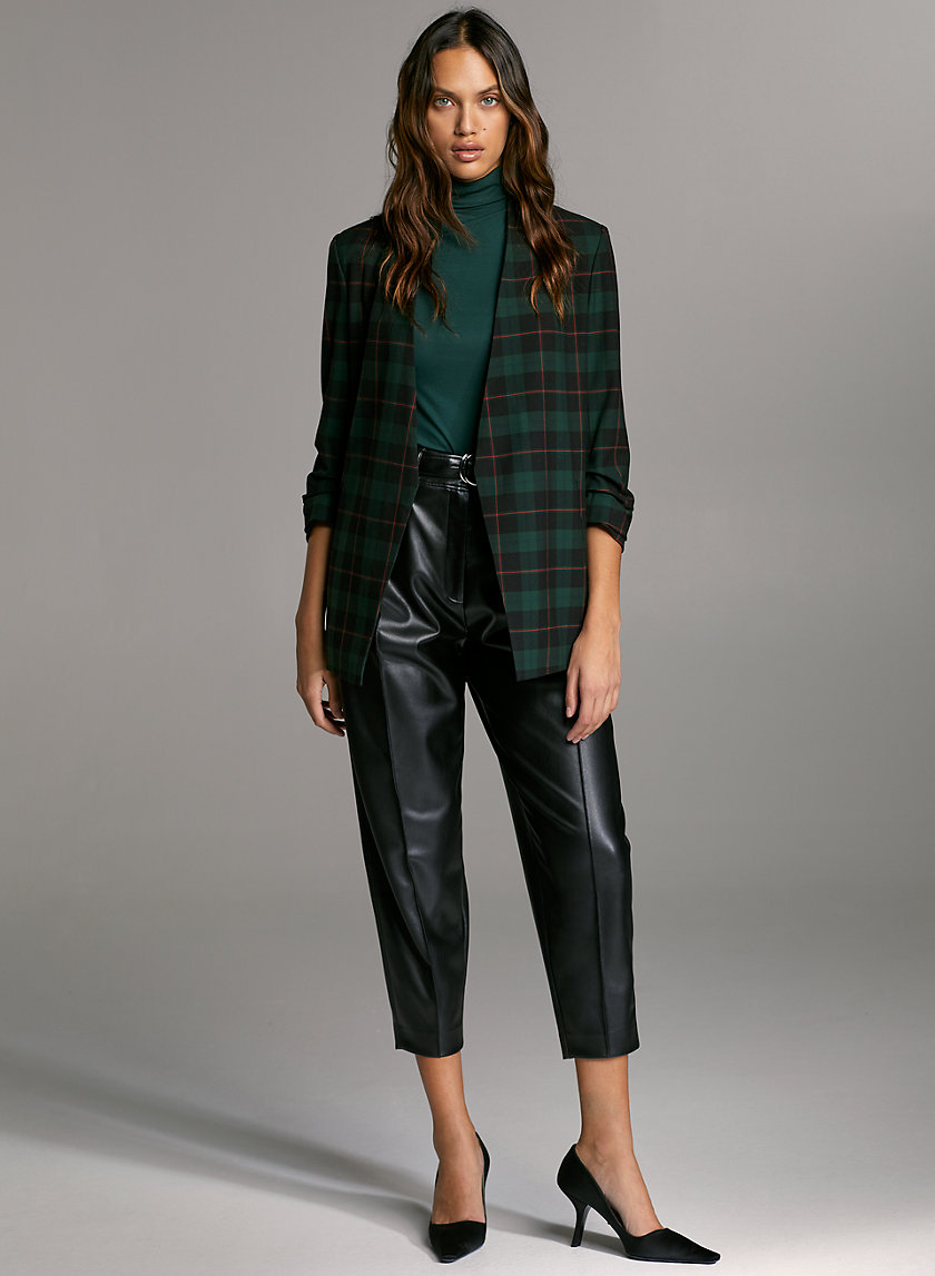 POWER CHECK BLAZER - 3/4-sleeve plaid blazer POWER CHECK BLAZER - 3/4-sleeve plaid blazer