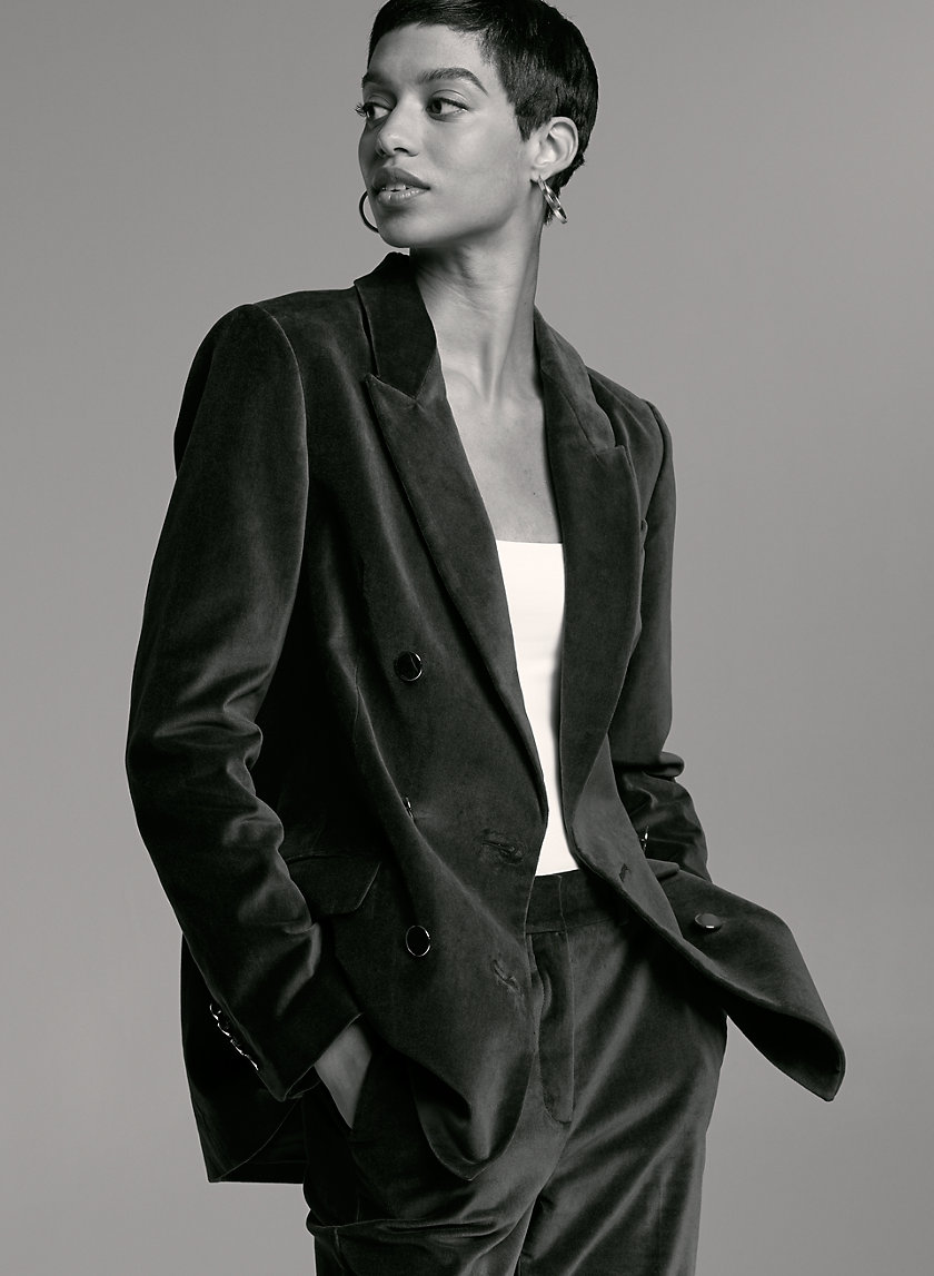 SAMUEL VELVET BLAZER - Double-breasted velvet blazer SAMUEL VELVET BLAZER - Double-breasted velvet blazer