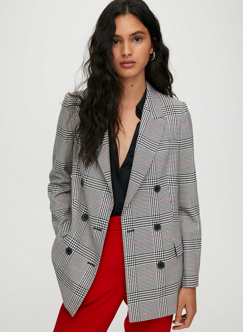 SAMUEL CHECK BLAZER - Double-breasted checked plaid blazer SAMUEL CHECK BLAZER - Double-breasted checked plaid blazer
