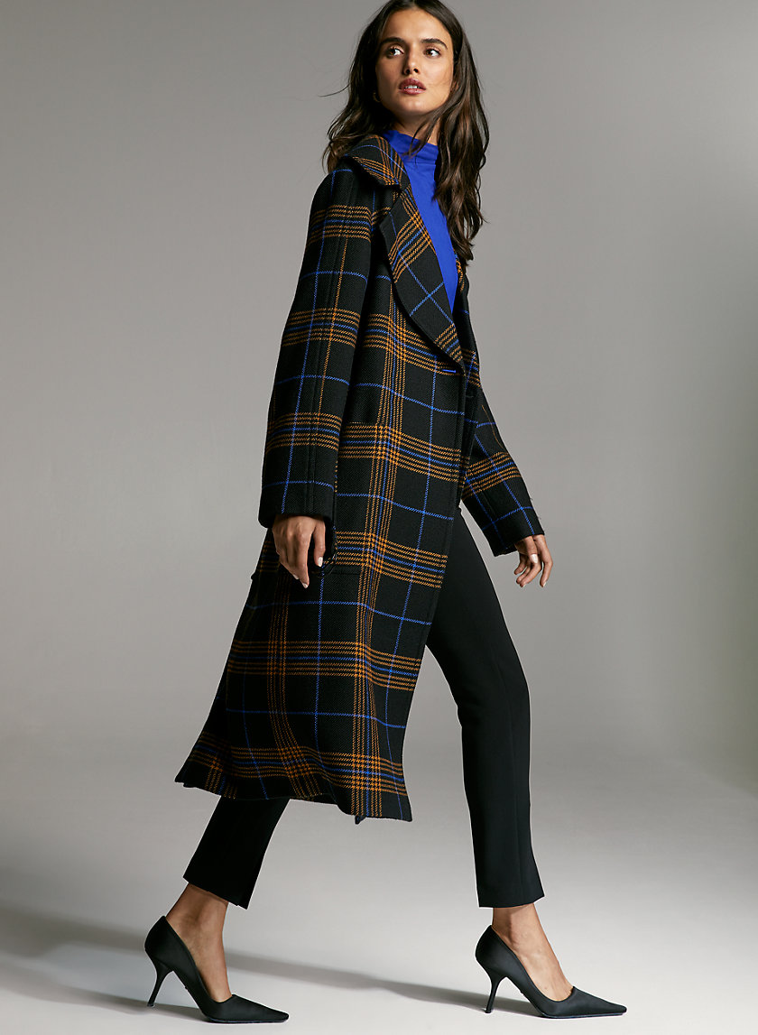 BARTON WOOL COAT - Plaid wrap wool coat BARTON WOOL COAT - Plaid wrap wool coat