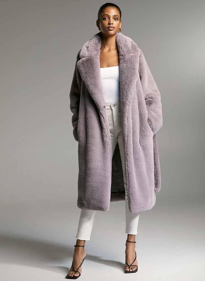 WATT FAUX FUR COAT - Faux fur wrap coat WATT FAUX FUR COAT - Faux fur wrap coat