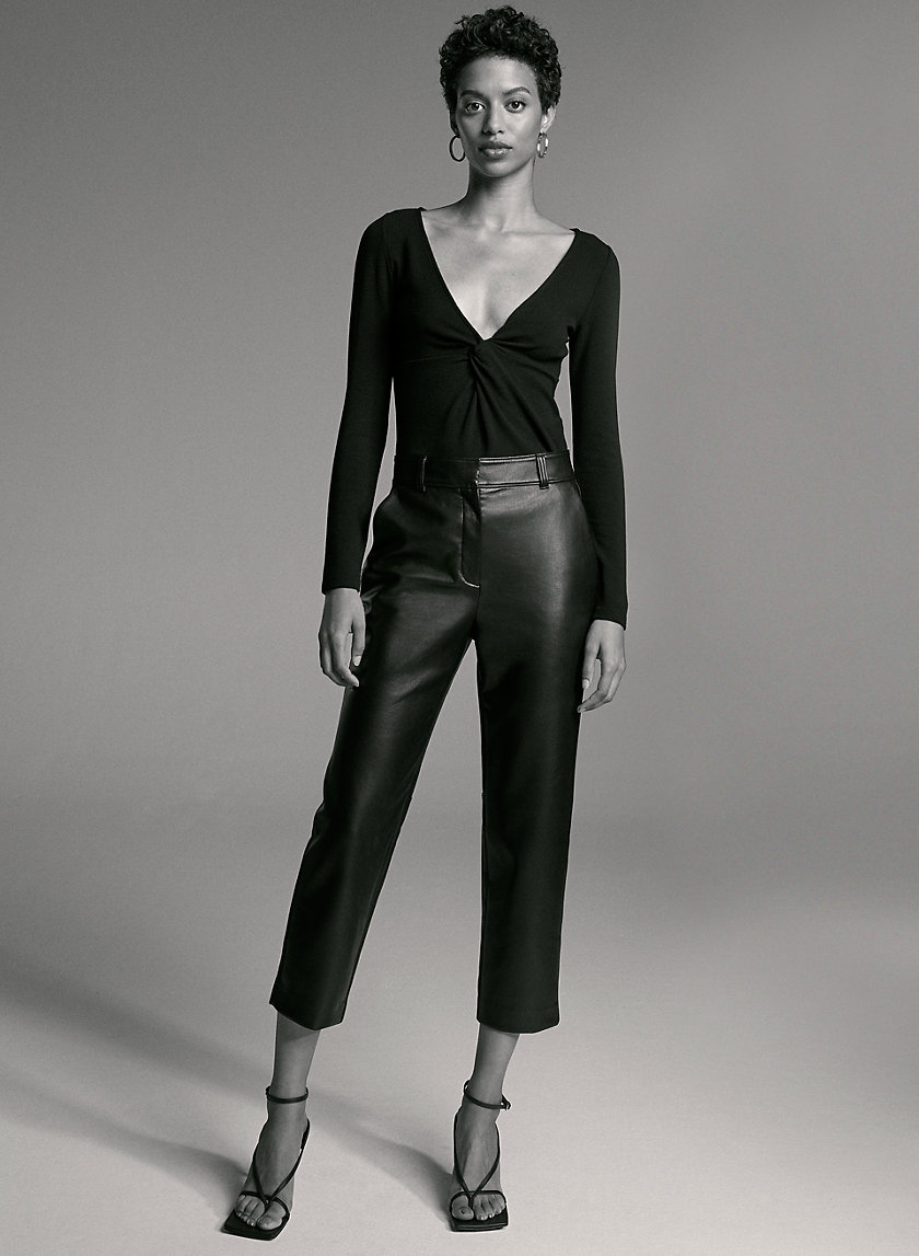 HASEK PANT - Straight faux leather pants HASEK PANT - Straight faux leather pants