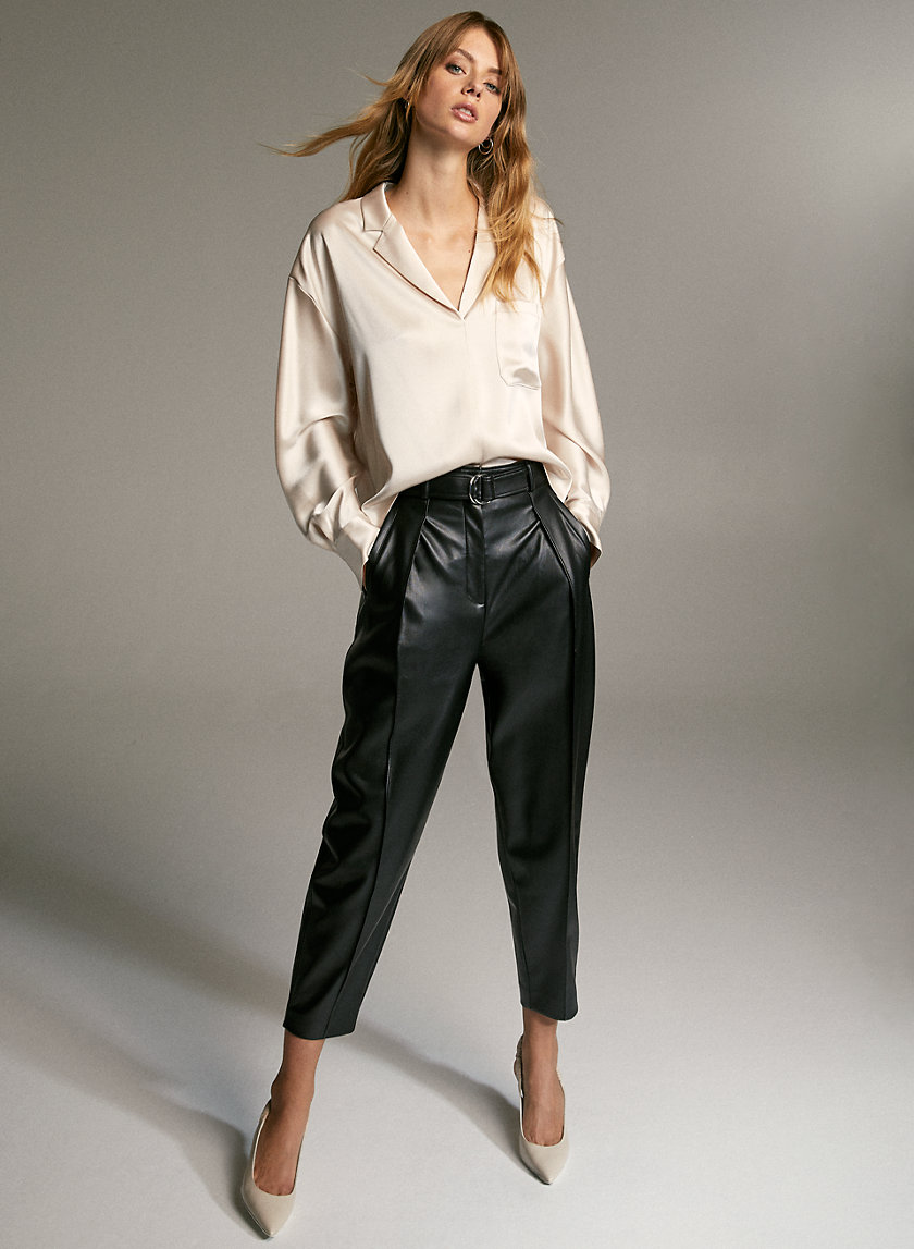 MAYNE PANT - Belted faux-leather trousers MAYNE PANT - Belted faux-leather trousers