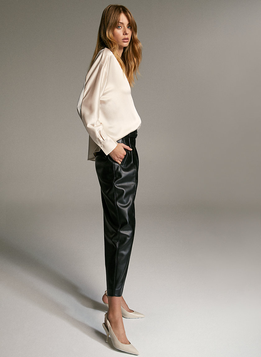 MAYNE PANT - Belted faux-leather trousers MAYNE PANT - Belted faux-leather trousers