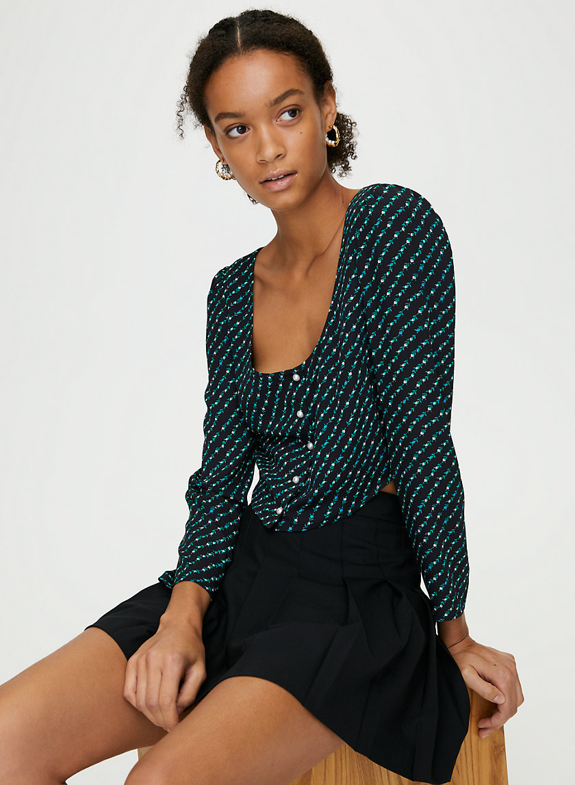 KISSY BLOUSE - Scoop-neck cardigan top KISSY BLOUSE - Scoop-neck cardigan top