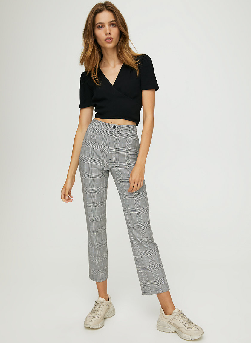 OLSON TOP - Cropped, short-sleeve wrap top OLSON TOP - Cropped, short-sleeve wrap top