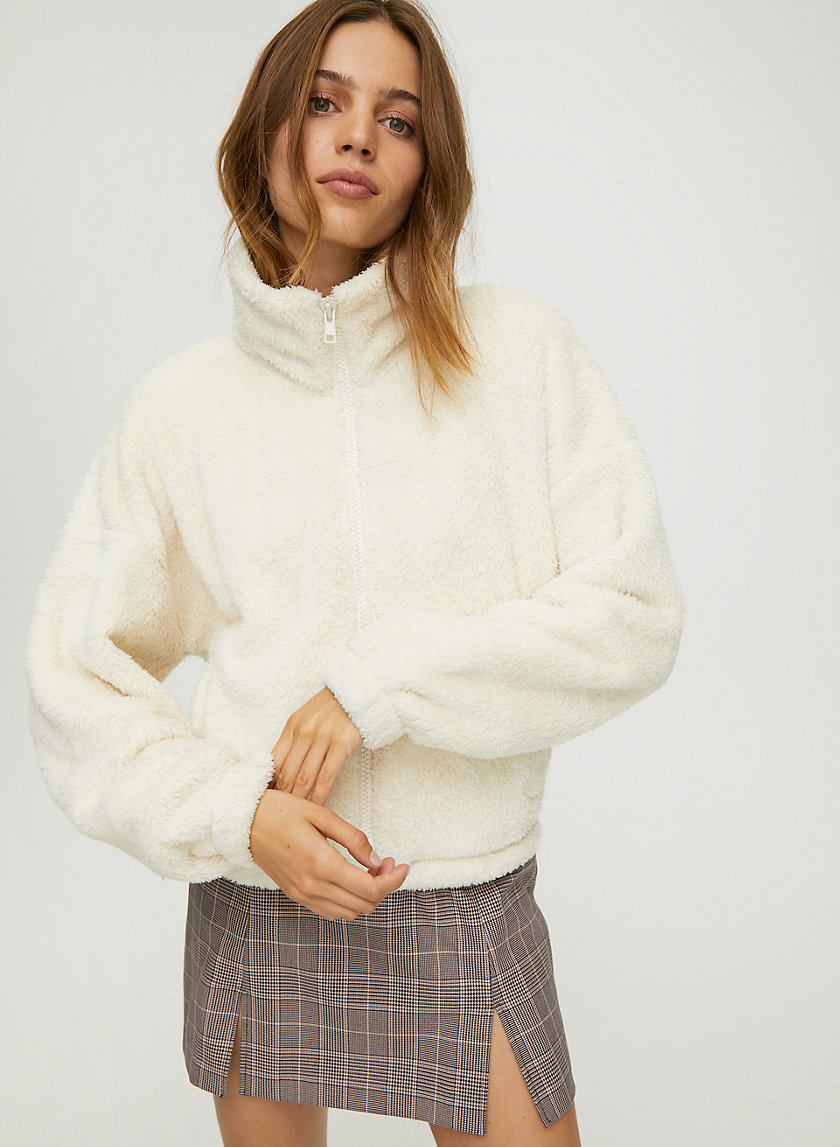 MOCKNECK FUZZY ZIP-UP - Mock-neck teddy jacket MOCKNECK FUZZY ZIP-UP - Mock-neck teddy jacket