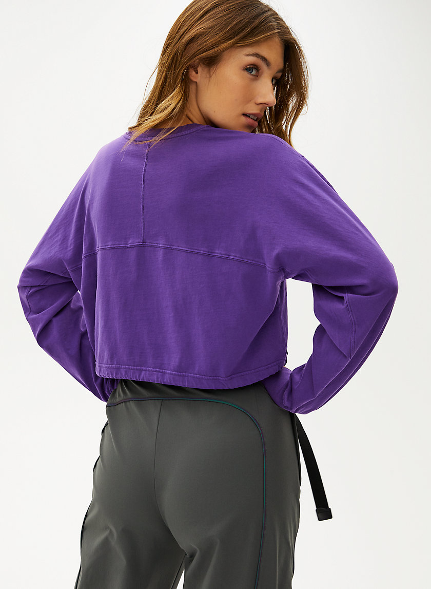 BAXTER CROPPED LONGSLEEVE - Boxy, drawcord shirt BAXTER CROPPED LONGSLEEVE - Boxy, drawcord shirt