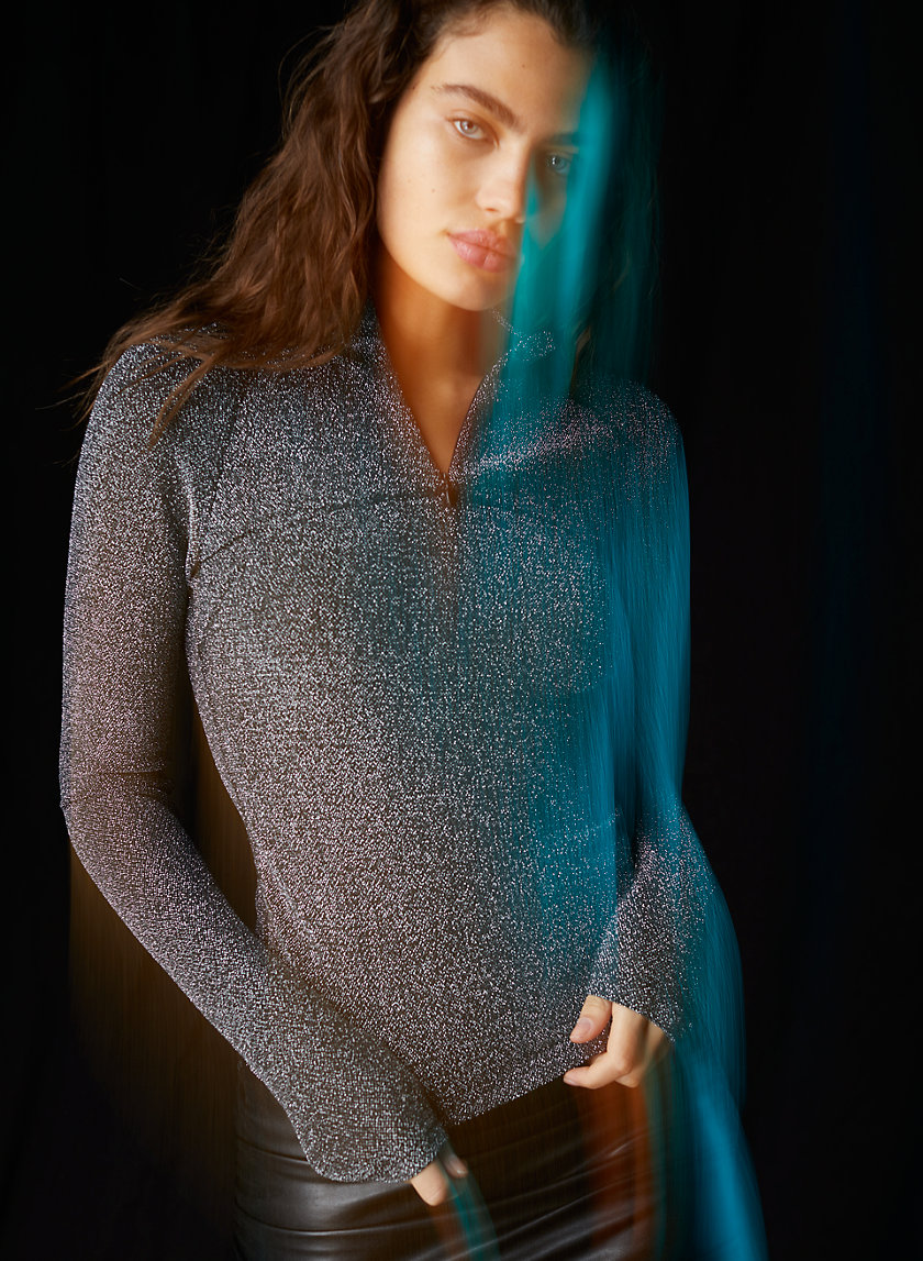 HOLLYWOOD LONGSLEEVE - Sparkly, mock-neck longsleeve HOLLYWOOD LONGSLEEVE - Sparkly, mock-neck longsleeve