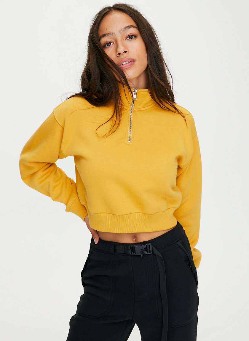 WARM-UP CROP SWEATER - Cropped, quarter-zip sweatshirt WARM-UP CROP SWEATER - Cropped, quarter-zip sweatshirt