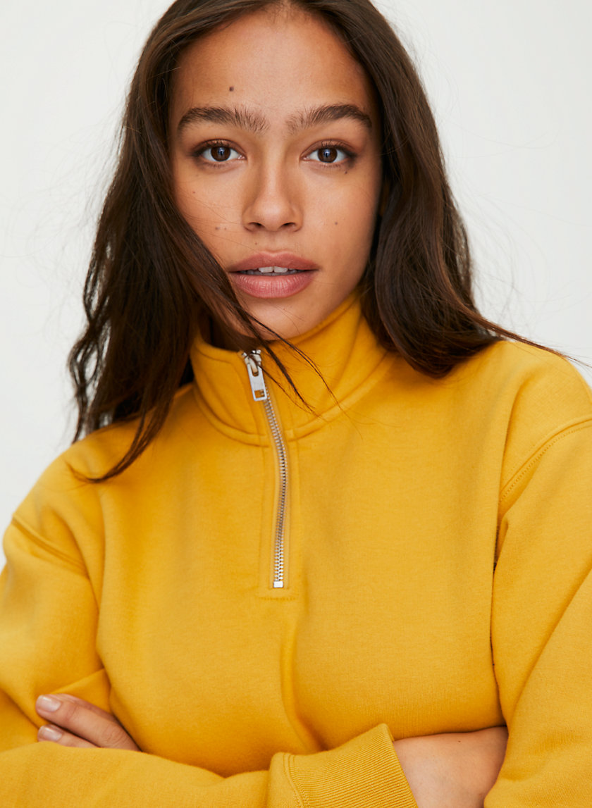 WARM-UP CROP SWEATER - Cropped, quarter-zip sweatshirt WARM-UP CROP SWEATER - Cropped, quarter-zip sweatshirt