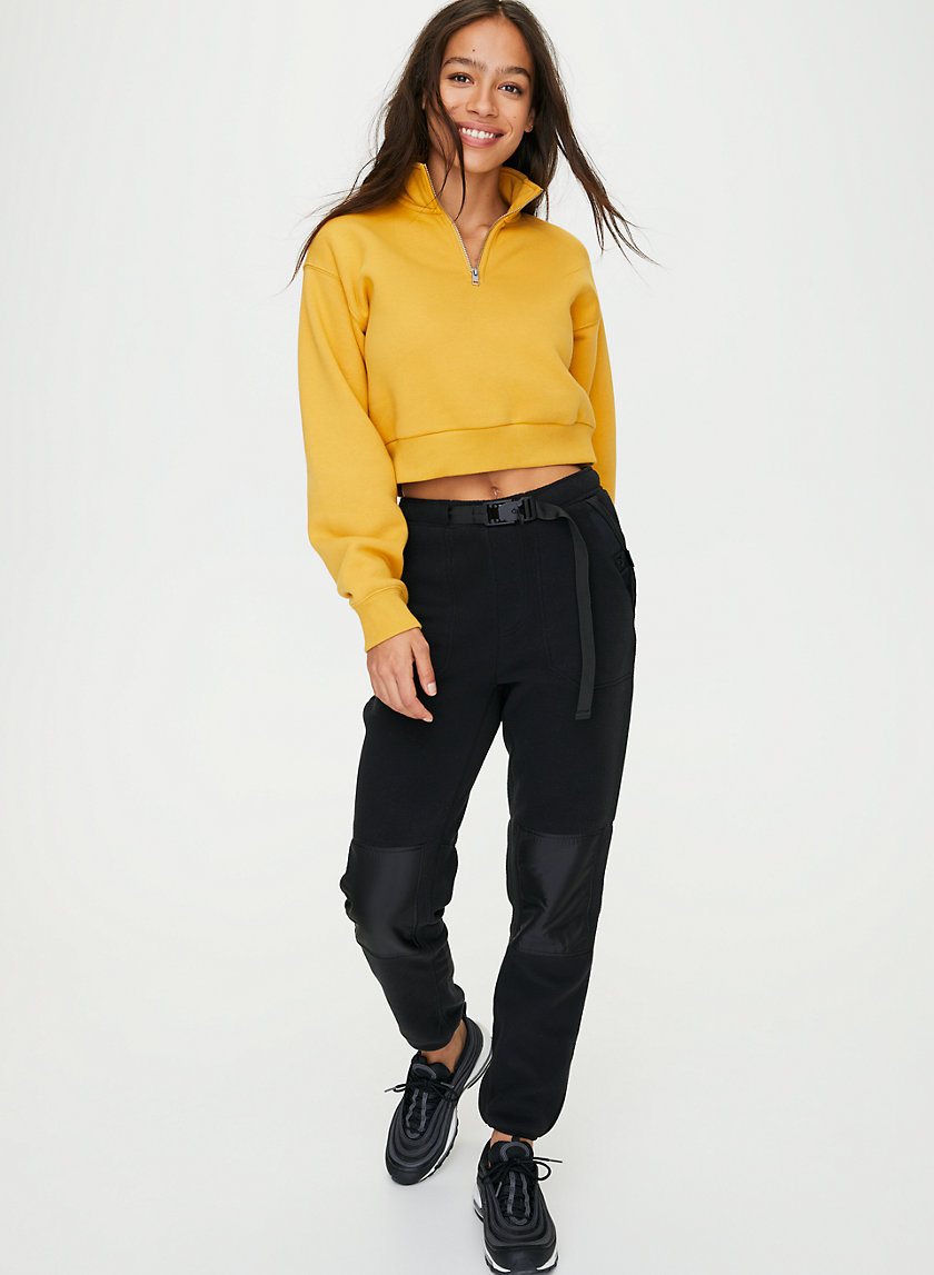 WARM-UP CROP SWEATER - Cropped, quarter-zip sweatshirt WARM-UP CROP SWEATER - Cropped, quarter-zip sweatshirt