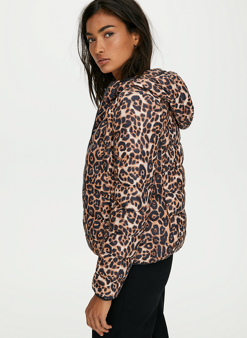 aritzia leopard puffer