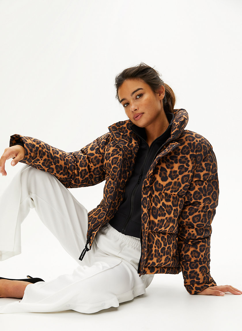 aritzia leopard puffer