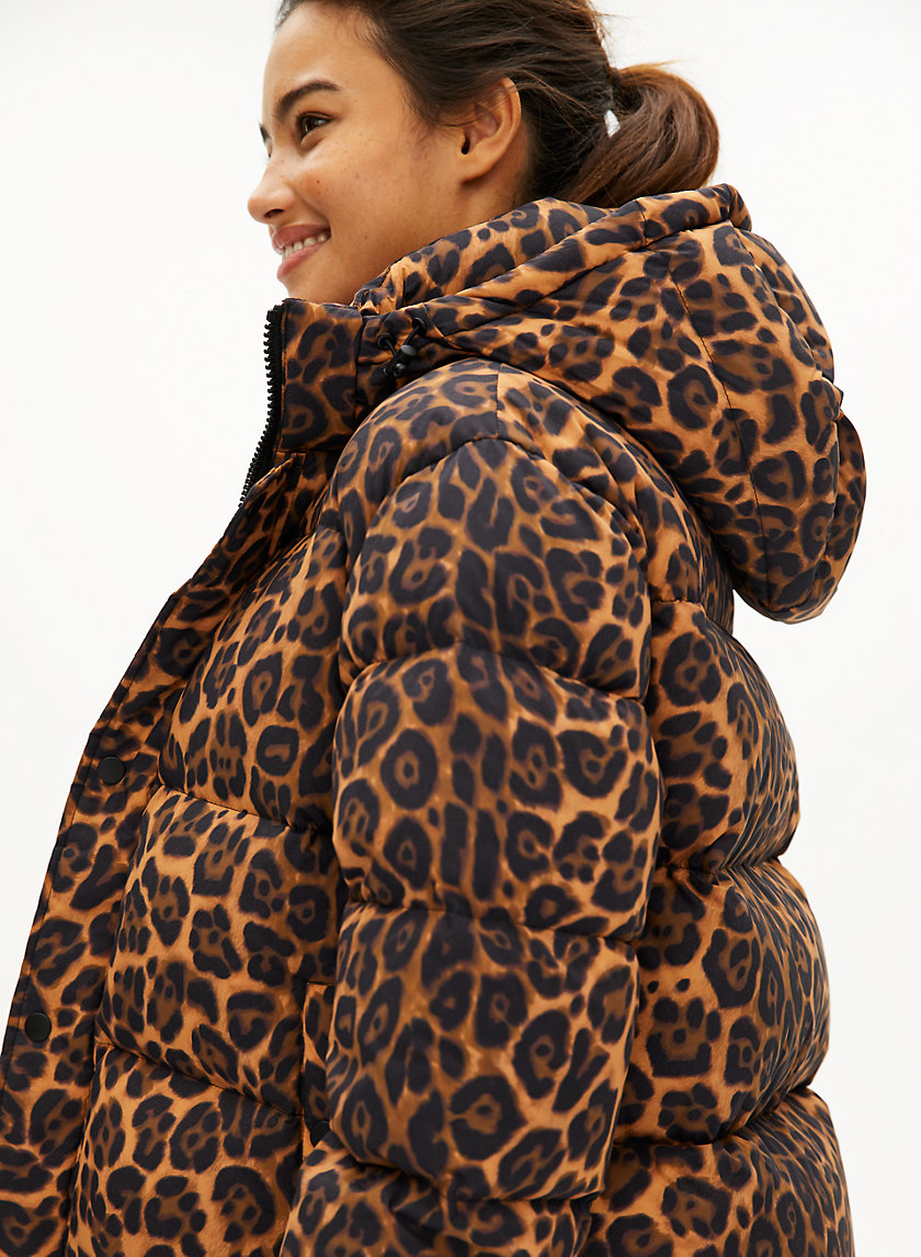 aritzia leopard puffer