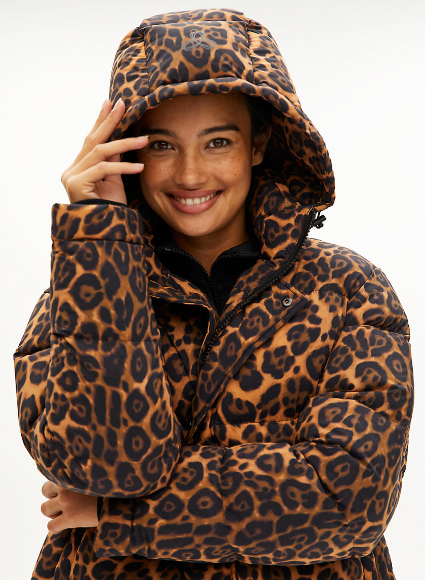 aritzia leopard puffer