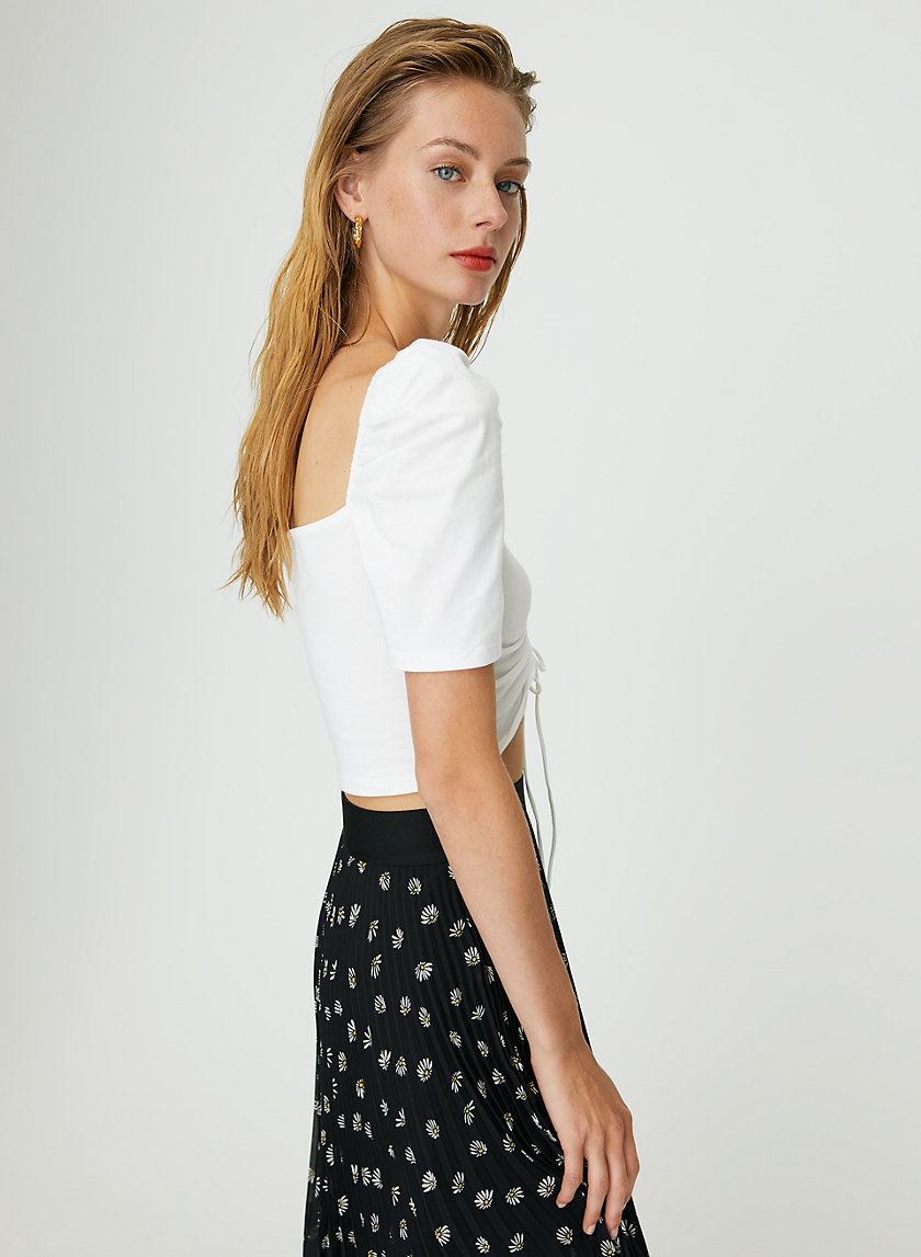 NISSA SHIRT - Ruched tie-front tee NISSA SHIRT - Ruched tie-front tee