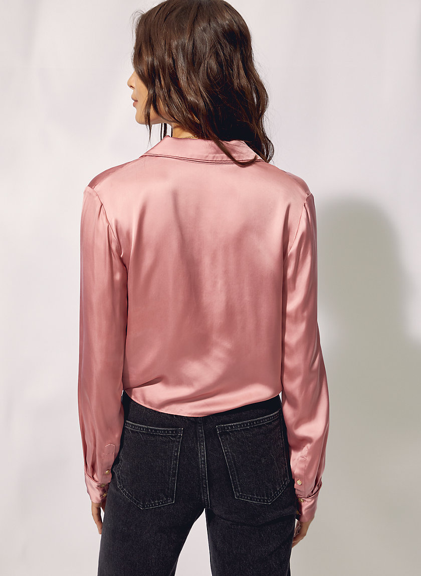 TIE-FRONT BLOUSE - Cropped, tie-front blouse TIE-FRONT BLOUSE - Cropped, tie-front blouse