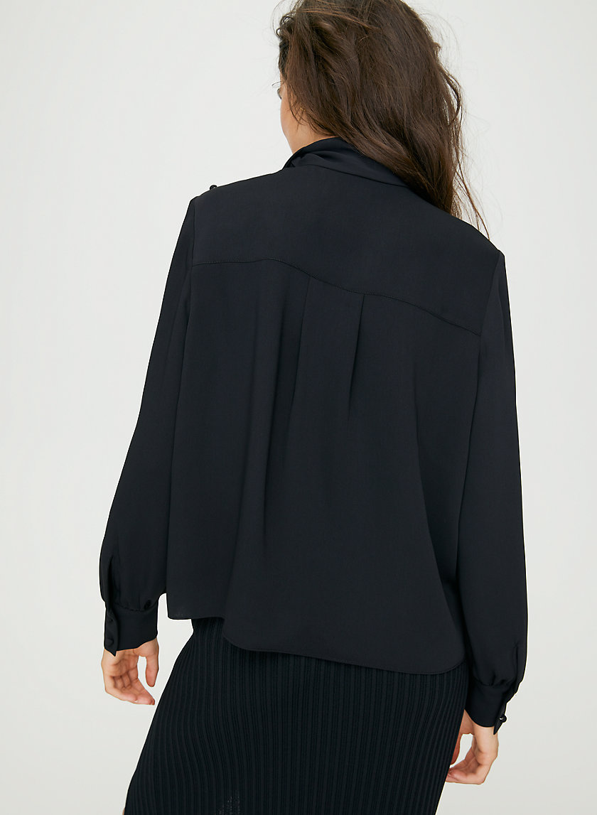 TRAPEZE BLOUSE - Long-sleeve, tie-neck blouse TRAPEZE BLOUSE - Long-sleeve, tie-neck blouse