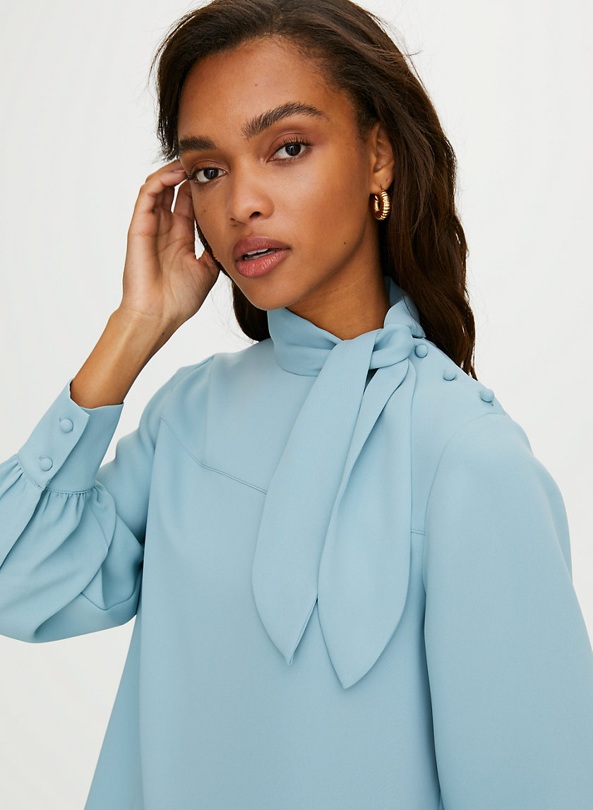 TRAPEZE BLOUSE - Long-sleeve, tie-neck blouse TRAPEZE BLOUSE - Long-sleeve, tie-neck blouse