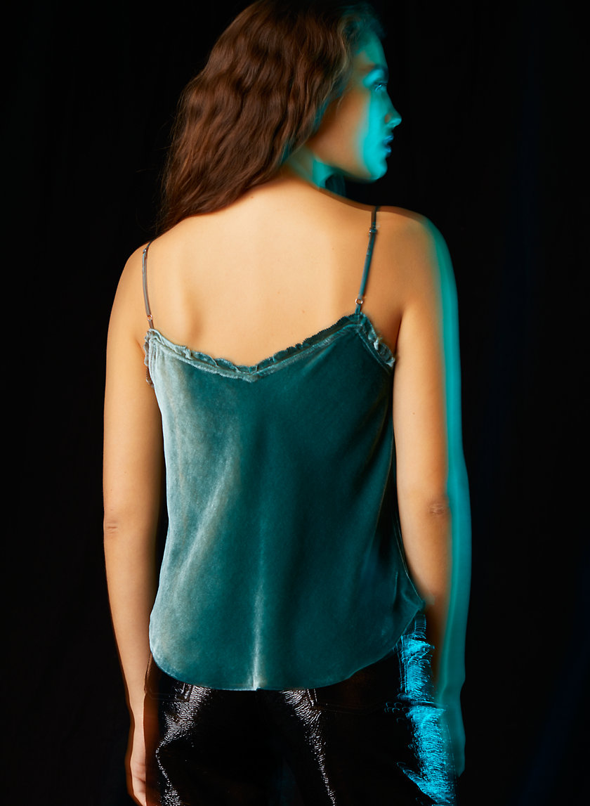 RUFFLE VELVET CAMISOLE RUFFLE VELVET CAMISOLE