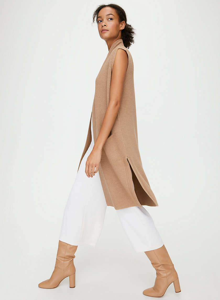 OLIVIE CARDIGAN - Long, merino-wool cardigan vest OLIVIE CARDIGAN - Long, merino-wool cardigan vest
