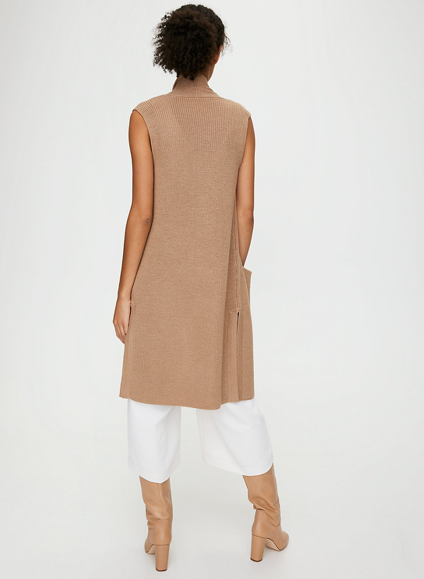 OLIVIE CARDIGAN - Long, merino-wool cardigan vest OLIVIE CARDIGAN - Long, merino-wool cardigan vest