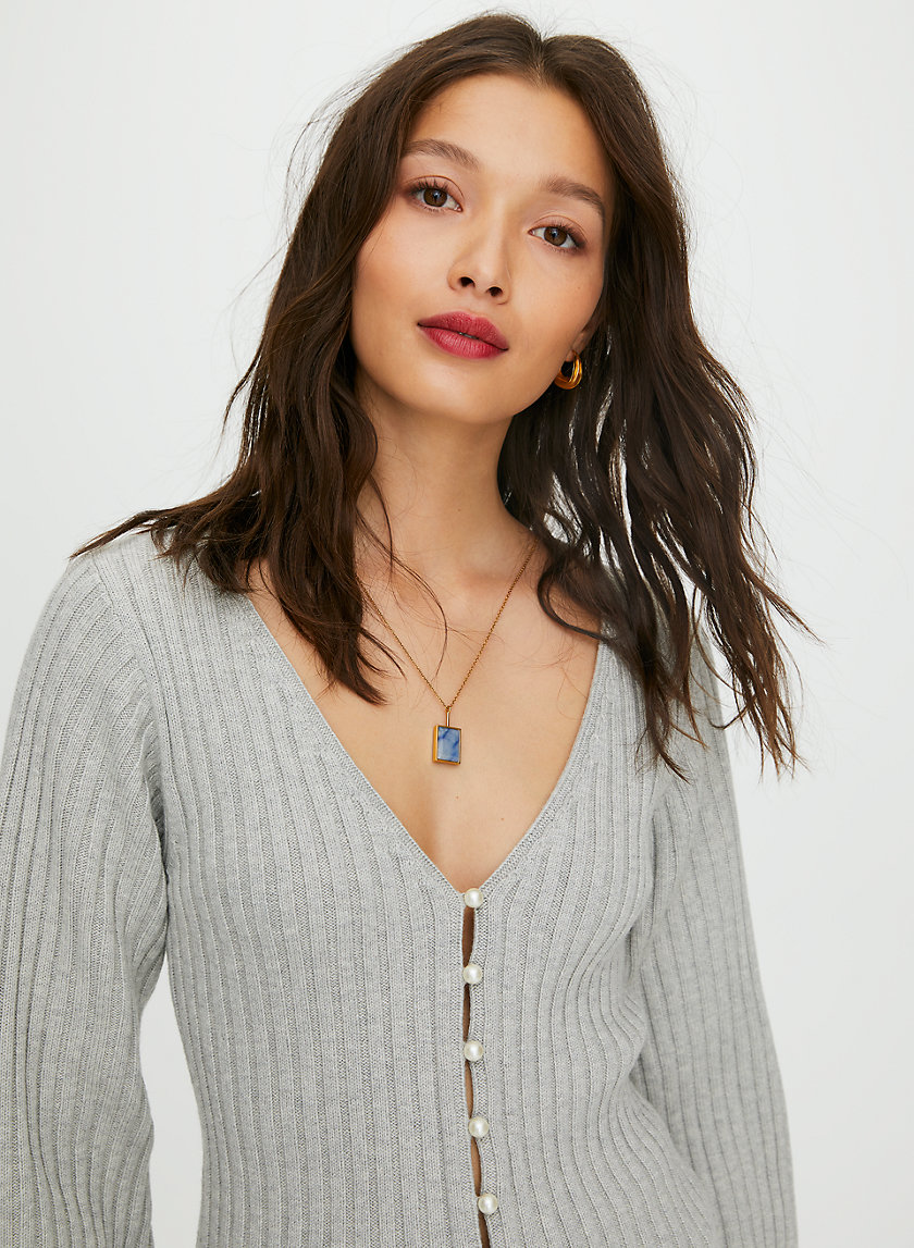 PEARL CARDIGAN - Deep V-neck cardigan PEARL CARDIGAN - Deep V-neck cardigan