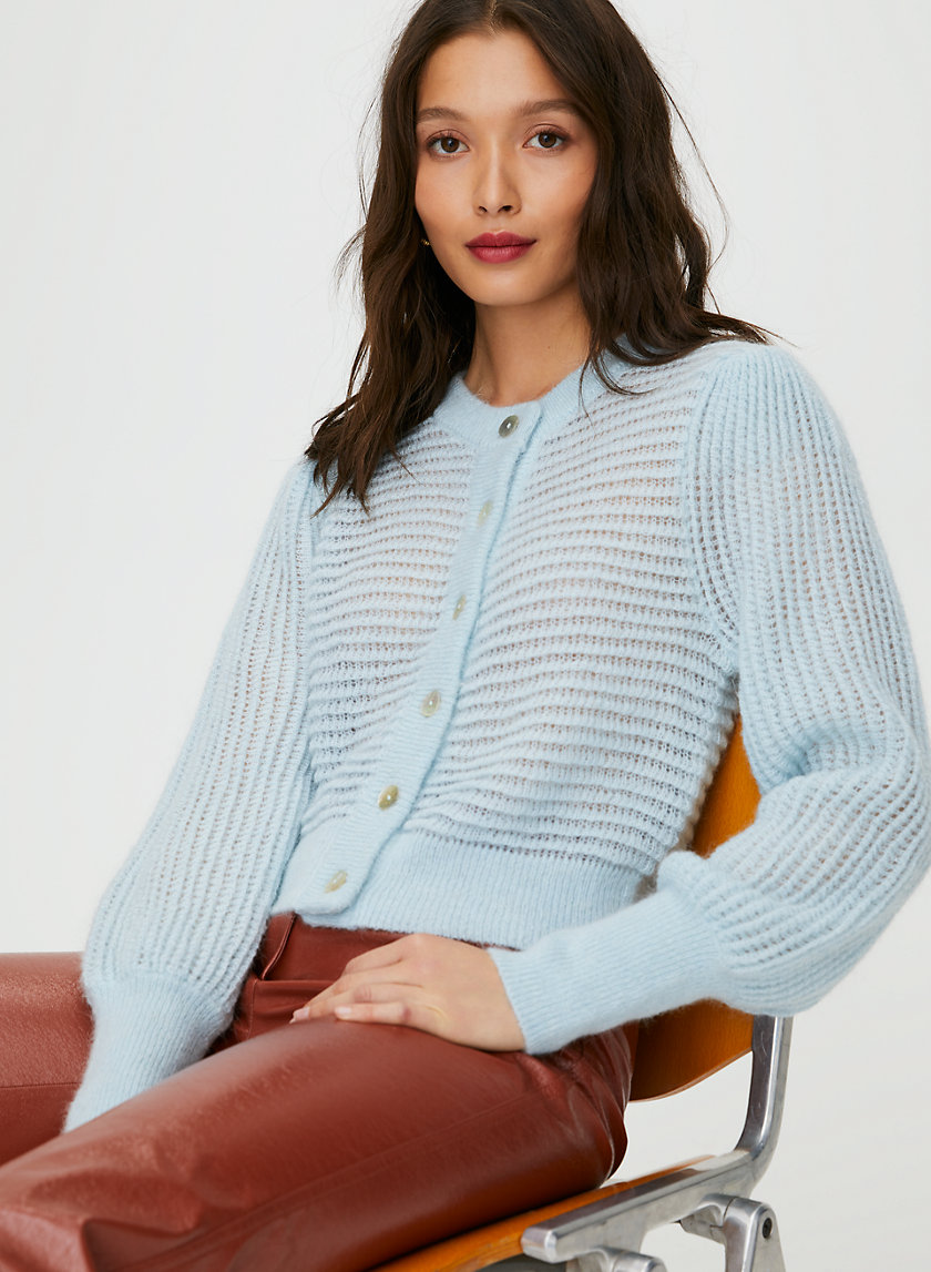 ALESSIA CARDIGAN - Puff-sleeve alpaca cardigan ALESSIA CARDIGAN - Puff-sleeve alpaca cardigan
