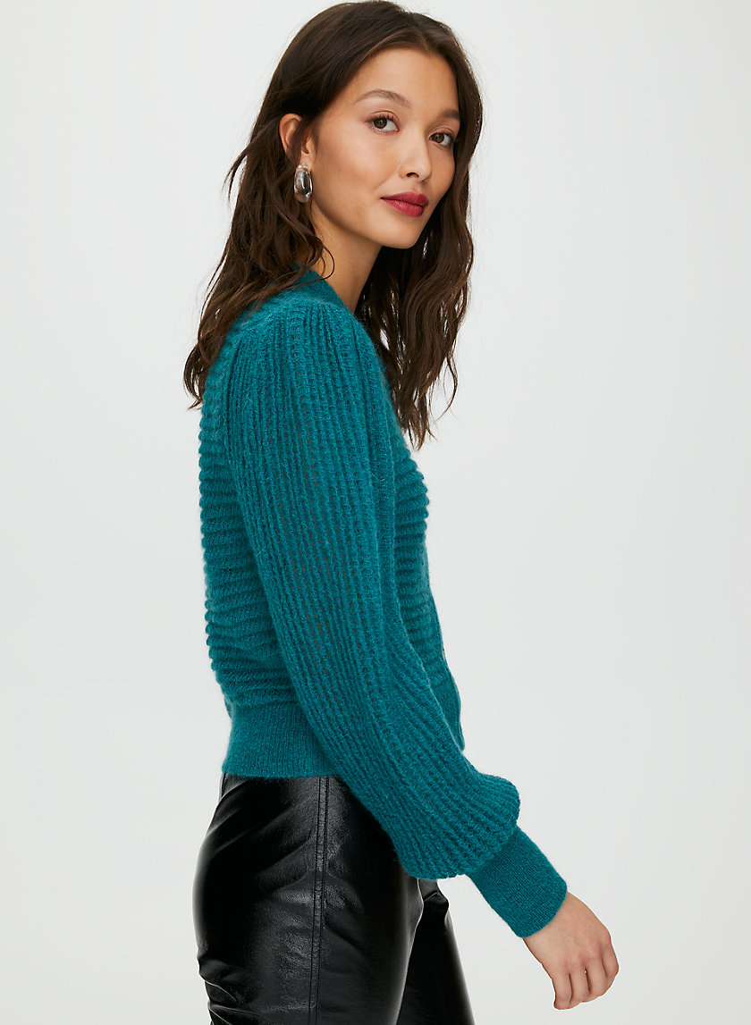 ALESSIA CARDIGAN - Puff-sleeve alpaca cardigan ALESSIA CARDIGAN - Puff-sleeve alpaca cardigan