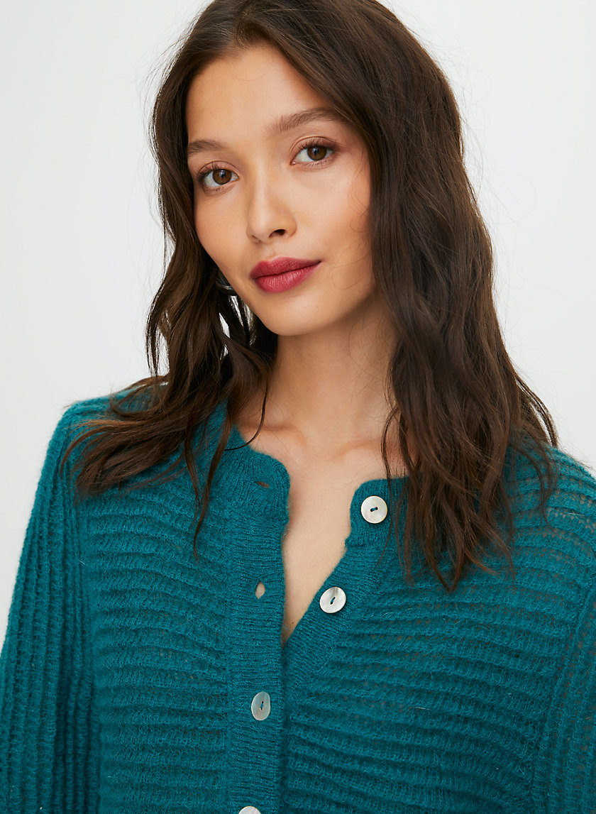 ALESSIA CARDIGAN - Puff-sleeve alpaca cardigan ALESSIA CARDIGAN - Puff-sleeve alpaca cardigan