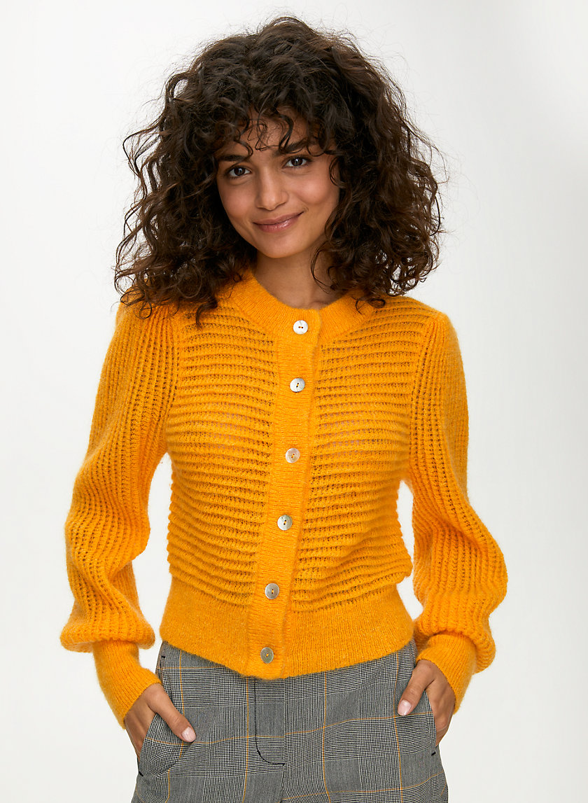 ALESSIA CARDIGAN - Puff-sleeve alpaca cardigan ALESSIA CARDIGAN - Puff-sleeve alpaca cardigan