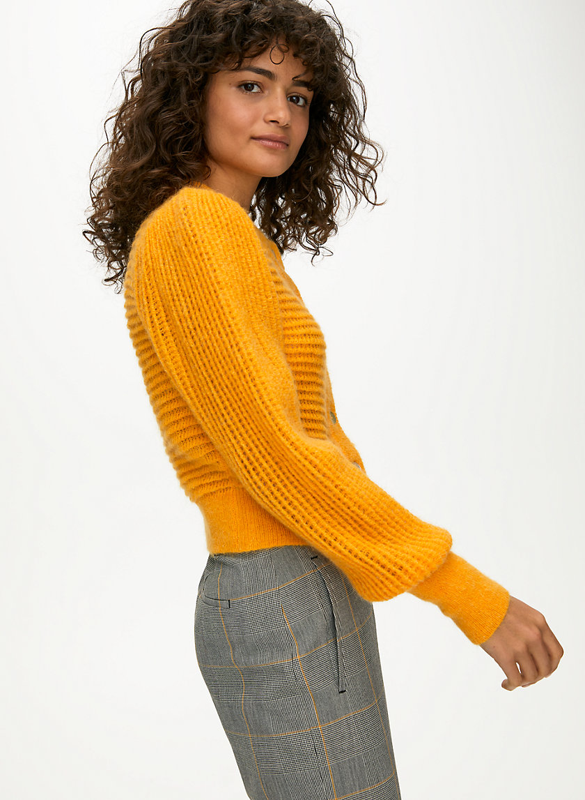 ALESSIA CARDIGAN - Puff-sleeve alpaca cardigan ALESSIA CARDIGAN - Puff-sleeve alpaca cardigan