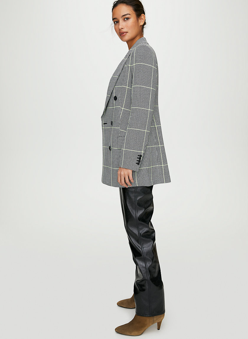 MARGAUX BLAZER - Double-breasted neon check blazer MARGAUX BLAZER - Double-breasted neon check blazer