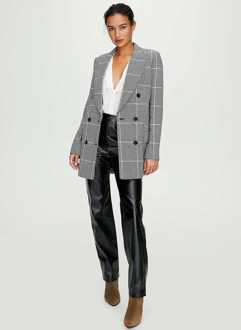 MARGAUX BLAZER - Double-breasted neon check blazer MARGAUX BLAZER - Double-breasted neon check blazer