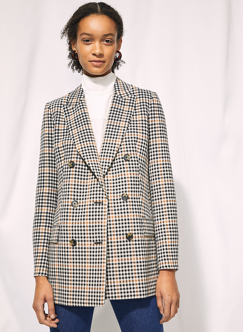 MARGAUX BLAZER - Double-breasted plaid blazer MARGAUX BLAZER - Double-breasted plaid blazer