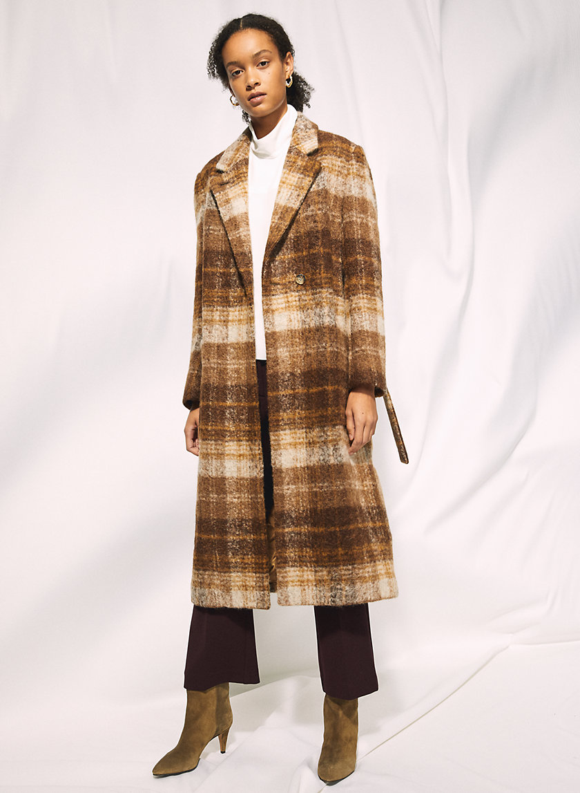 CARLYLE ALPACA COAT - Wool-alpaca blend checkered overcoat CARLYLE ALPACA COAT - Wool-alpaca blend checkered overcoat