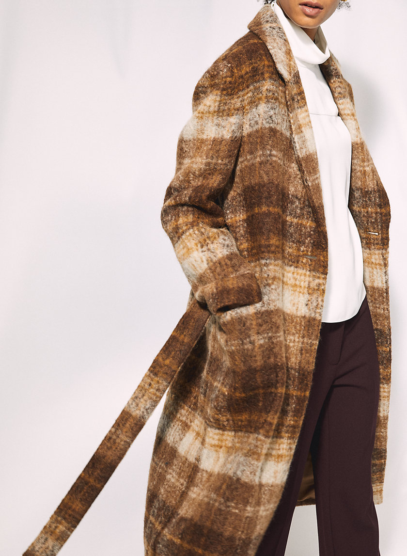 CARLYLE ALPACA COAT - Wool-alpaca blend checkered overcoat CARLYLE ALPACA COAT - Wool-alpaca blend checkered overcoat