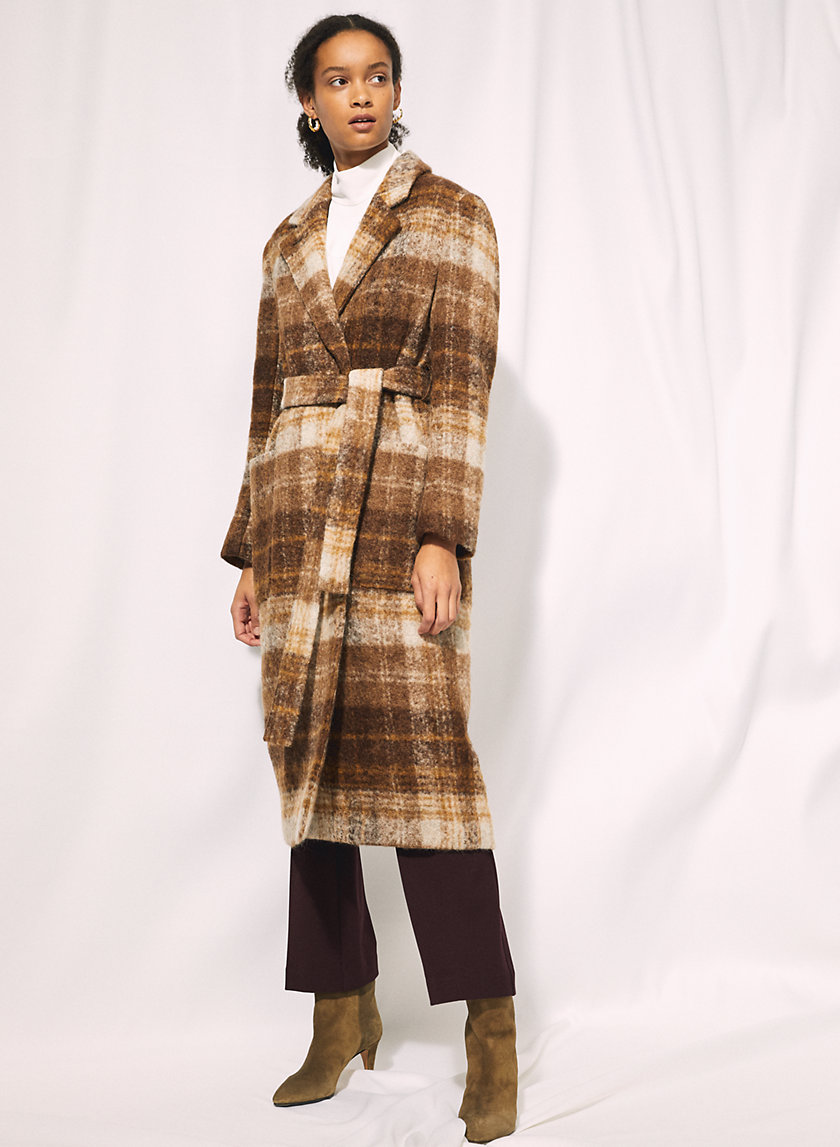 CARLYLE ALPACA COAT - Wool-alpaca blend checkered overcoat CARLYLE ALPACA COAT - Wool-alpaca blend checkered overcoat