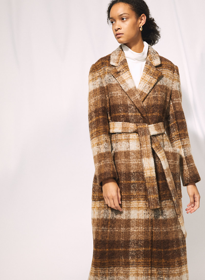 CARLYLE ALPACA COAT - Wool-alpaca blend checkered overcoat CARLYLE ALPACA COAT - Wool-alpaca blend checkered overcoat
