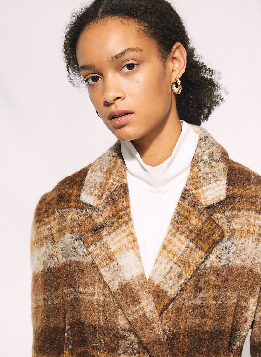 CARLYLE ALPACA COAT - Wool-alpaca blend checkered overcoat CARLYLE ALPACA COAT - Wool-alpaca blend checkered overcoat