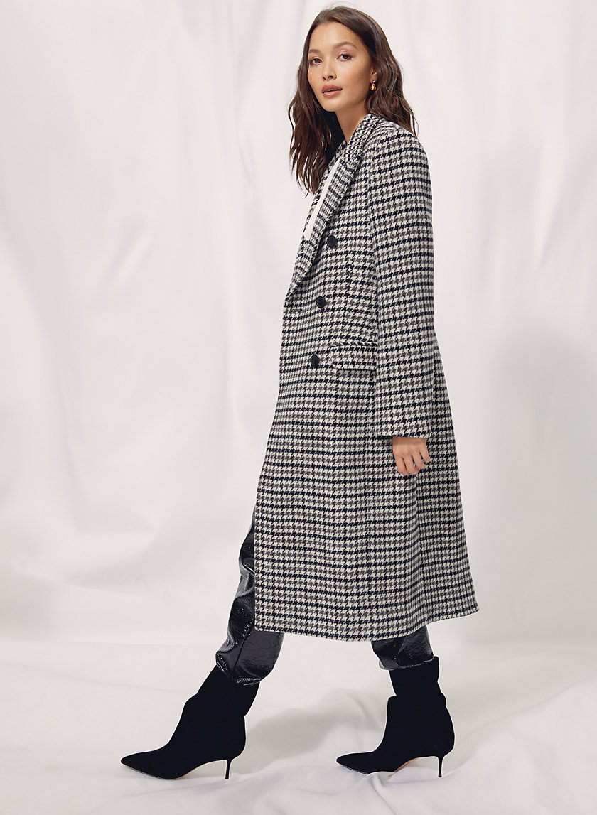 KERR WOOL COAT - Long houndstooth wool coat KERR WOOL COAT - Long houndstooth wool coat