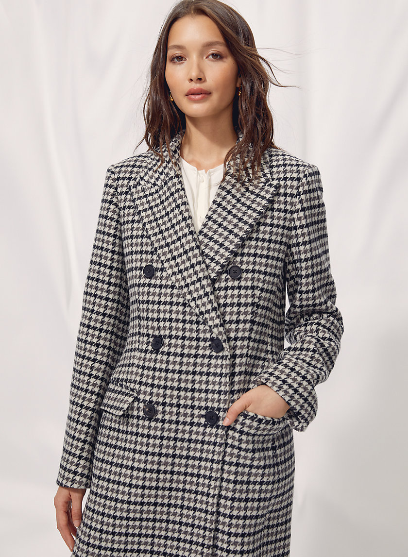 KERR WOOL COAT - Long houndstooth wool coat KERR WOOL COAT - Long houndstooth wool coat