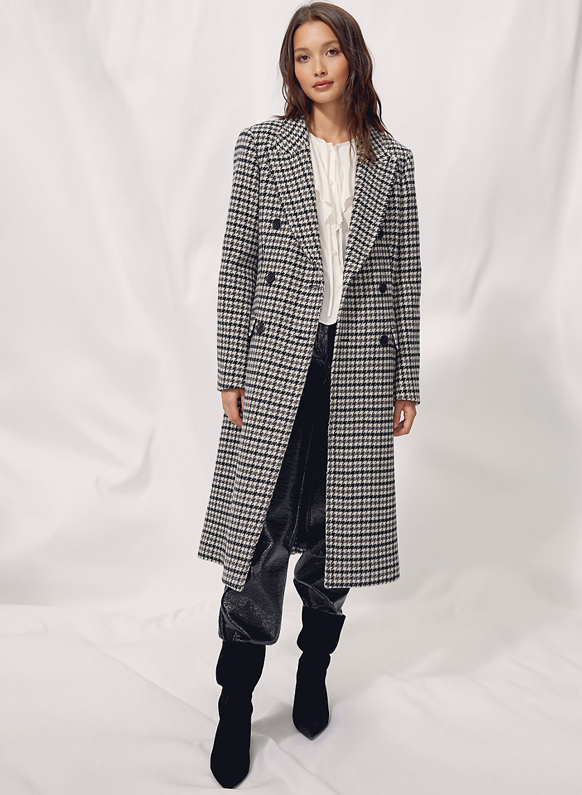 KERR WOOL COAT - Long houndstooth wool coat KERR WOOL COAT - Long houndstooth wool coat