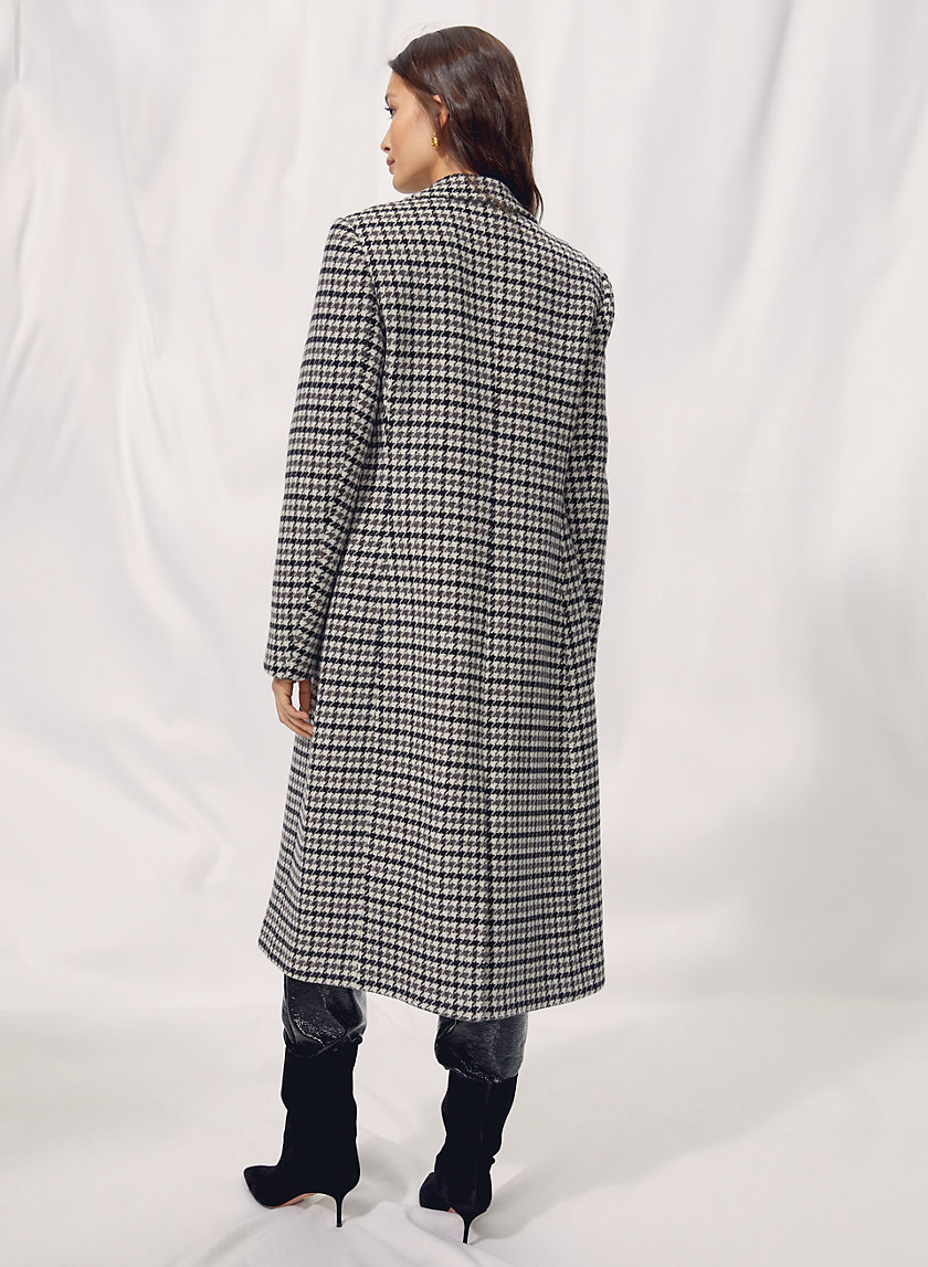 KERR WOOL COAT - Long houndstooth wool coat KERR WOOL COAT - Long houndstooth wool coat