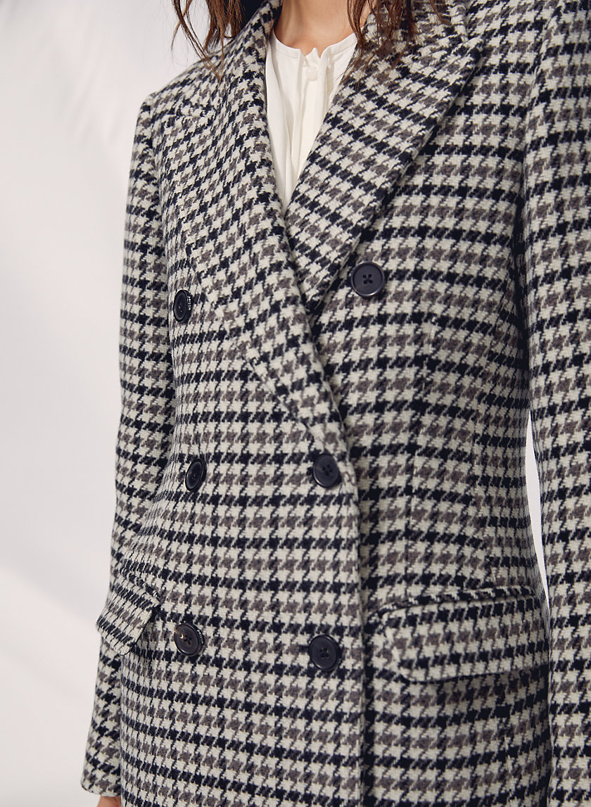 KERR WOOL COAT - Long houndstooth wool coat KERR WOOL COAT - Long houndstooth wool coat
