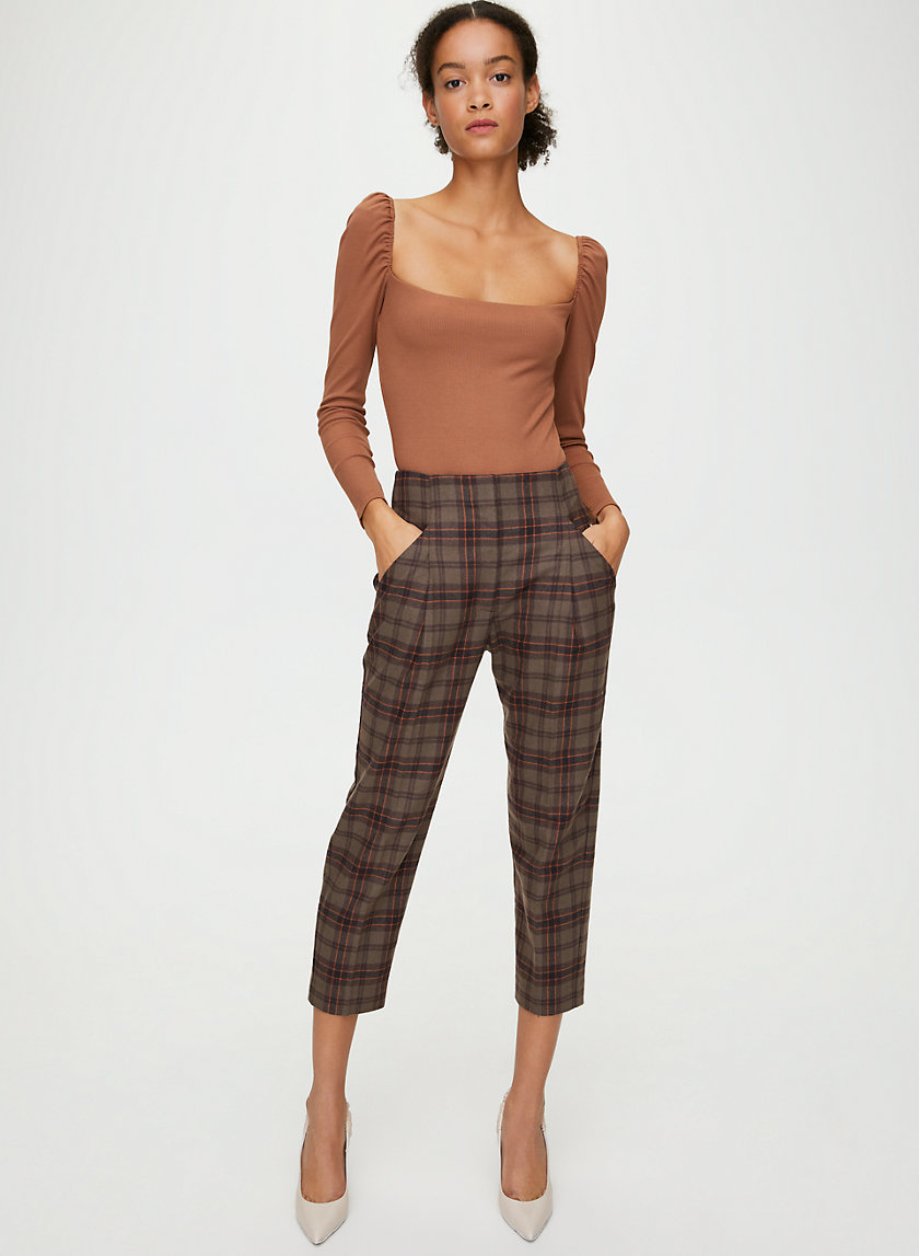 CHAMBÉRY PANT - Cropped, pleated plaid pants CHAMBÉRY PANT - Cropped, pleated plaid pants