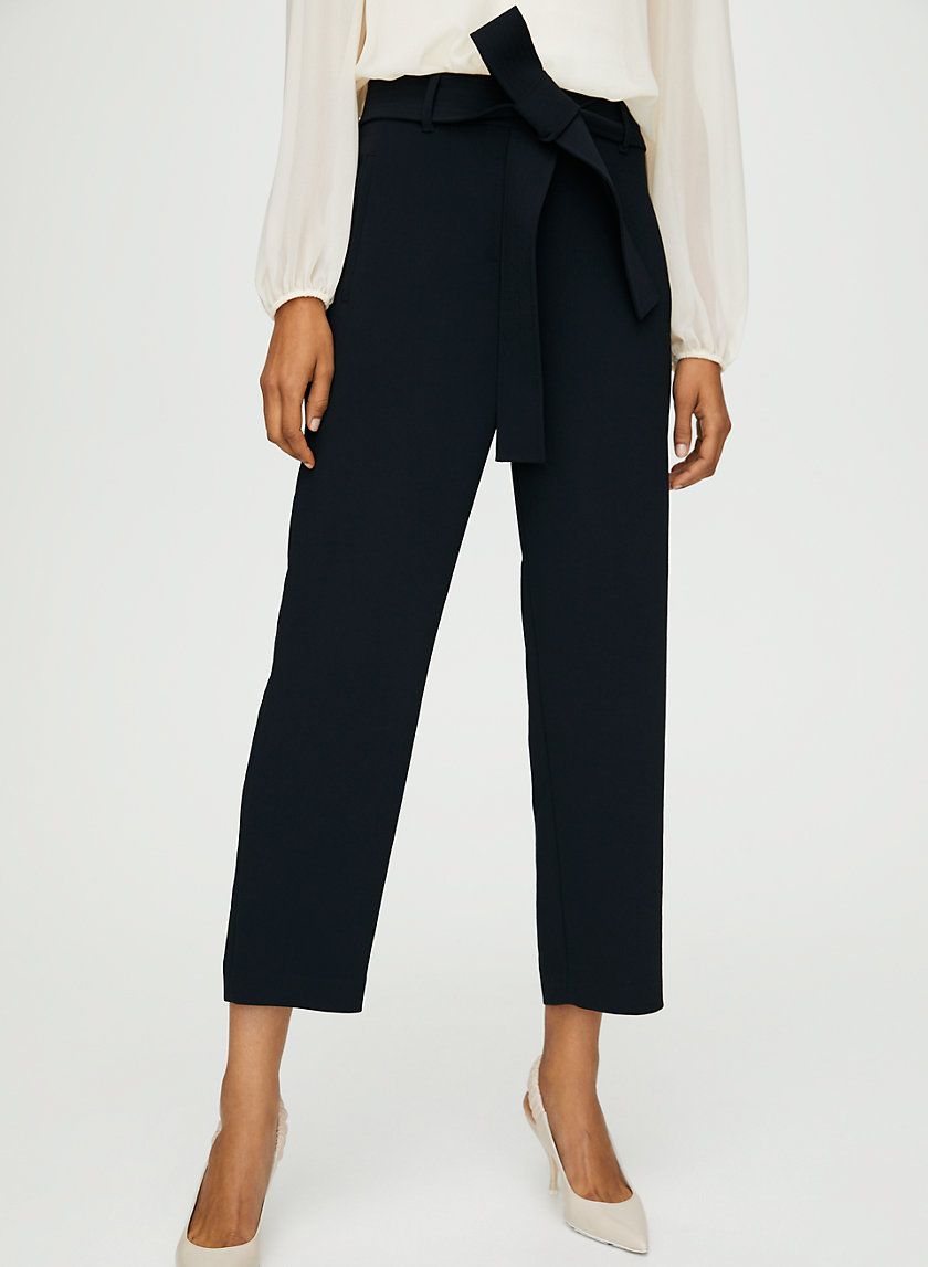 TIE-FRONT PANT - Cropped, high-waisted pants TIE-FRONT PANT - Cropped, high-waisted pants