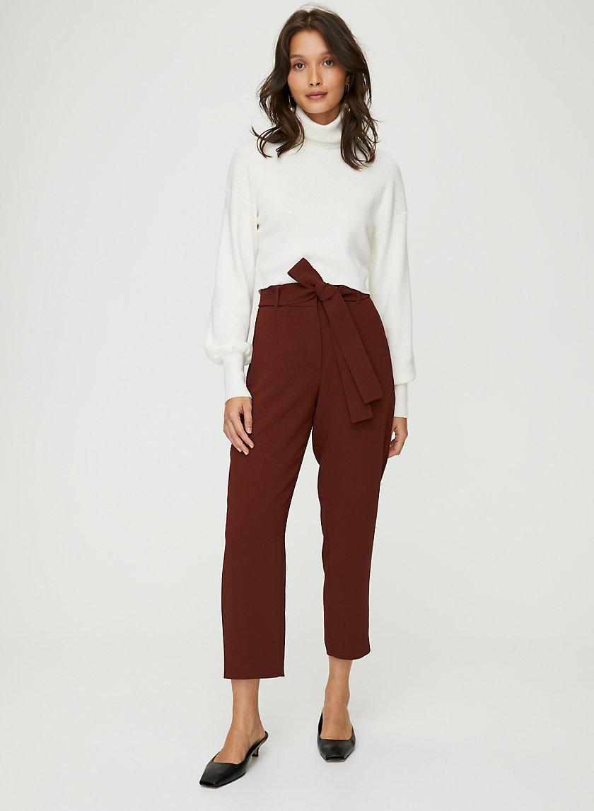 TIE-FRONT PANT - Cropped, high-waisted pants TIE-FRONT PANT - Cropped, high-waisted pants
