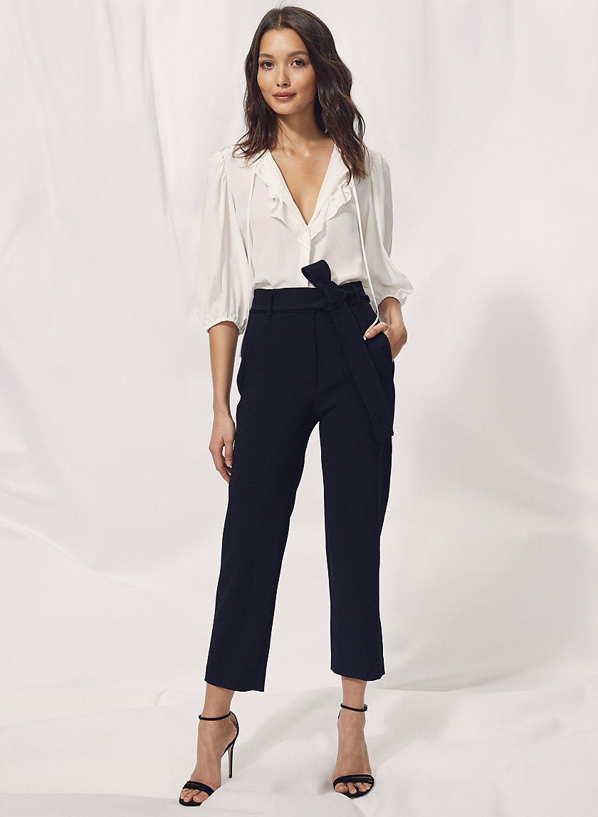 NEW TIE-FRONT PANT - Cropped high-waisted pants NEW TIE-FRONT PANT - Cropped high-waisted pants